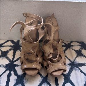 Charlotte Russe Tan Strappy Sandals Suede
